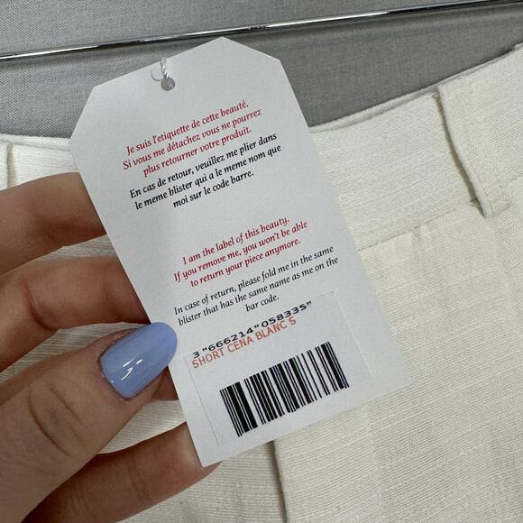 Berthie Paris Cena Shorts Womens Small 4 White High Rise Pleated Preppy Nautical - Picture 3 of 16